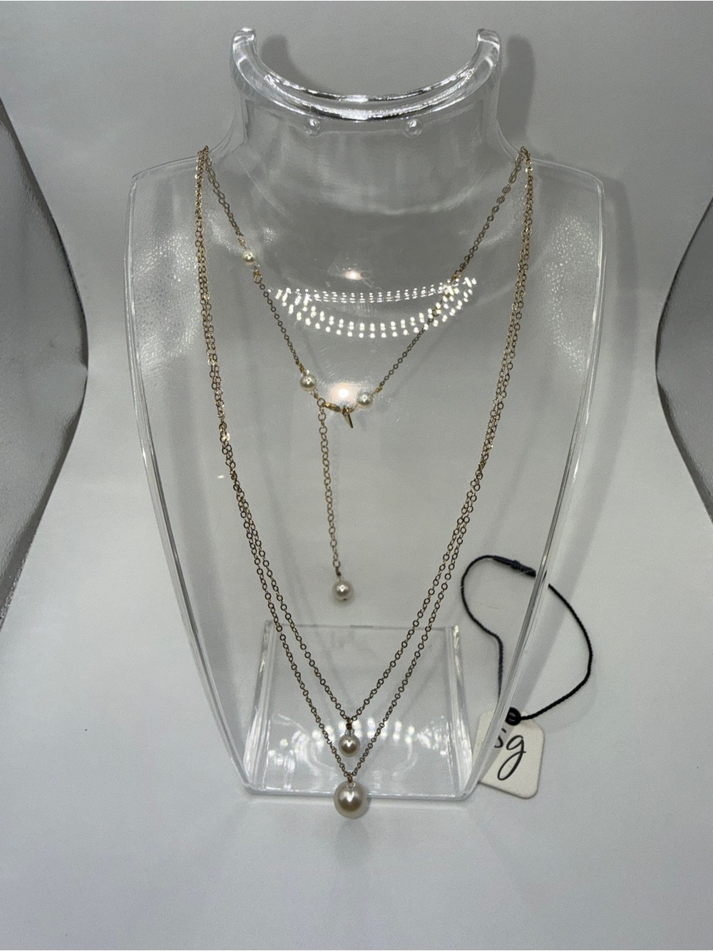 Swarovski Gold-Tone Layered Necklace with Pearl Drops : SARA GABRIEL RYANN